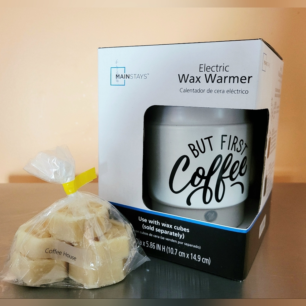 Mainstays But First Coffee Electric Wax Warmer with Wax Cubes
